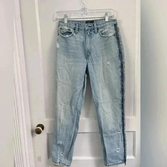 Abercrombie & fitch Annie high rise girlfriend side zip jeans Size 27 - Picture 1 of 3